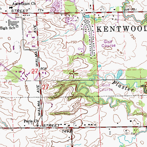 Topographic Map of Lamberts Park, MI