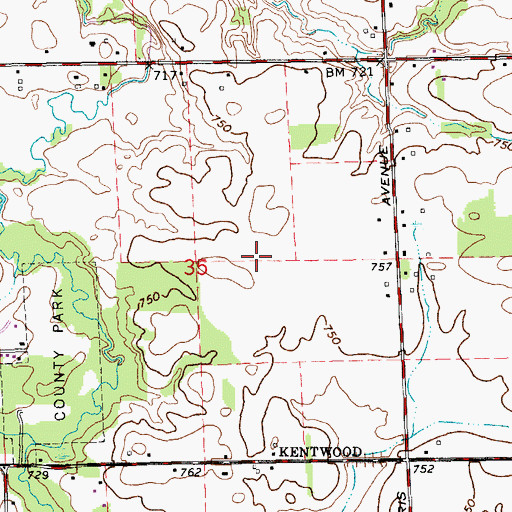 Topographic Map of Bailey's Grove Park, MI