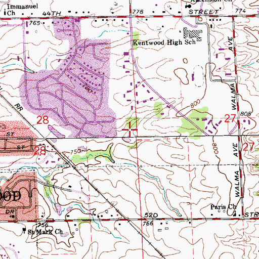 Topographic Map of Old Farm Park, MI