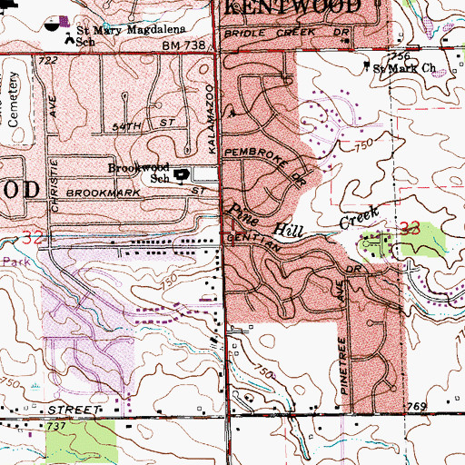Topographic Map of Princeton Park, MI
