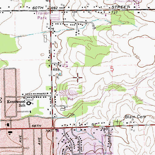 Topographic Map of Creekside Park, MI
