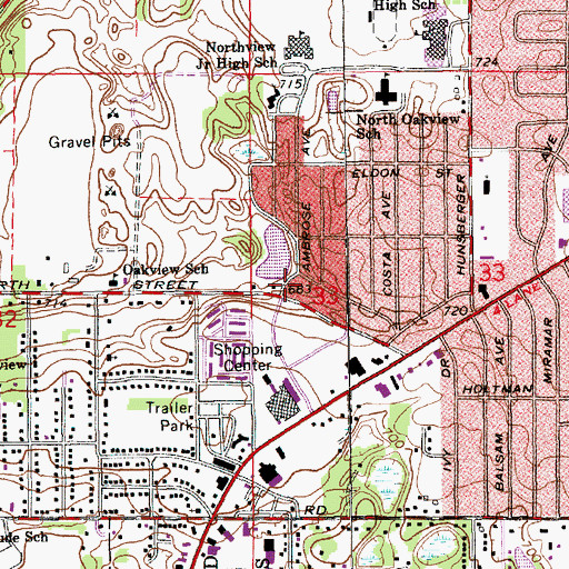 Topographic Map of Ambrose Park, MI