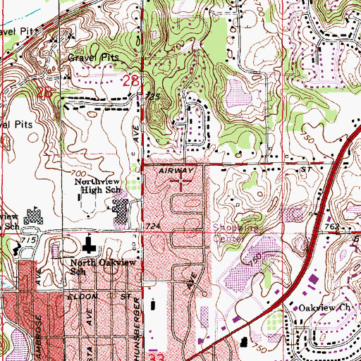 Topographic Map of Airway Township Park, MI
