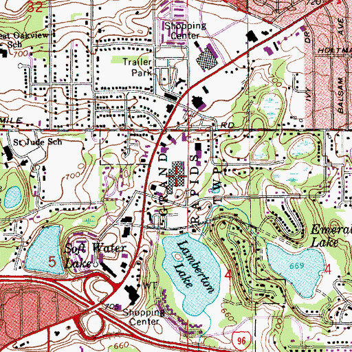 Topographic Map of Northtown Shopping Center, MI