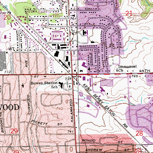 Topographic Map of Bowen Station (historical), MI