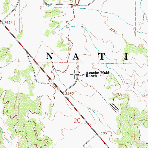 Topographic Map of Apache Maid Ranch, AZ