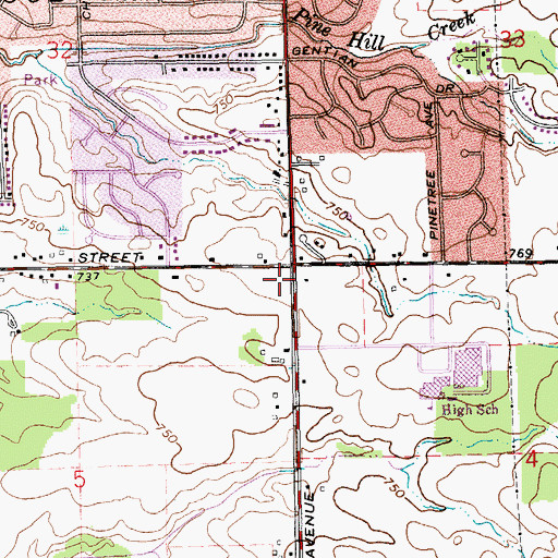 Topographic Map of Heritage Baptist Church, MI