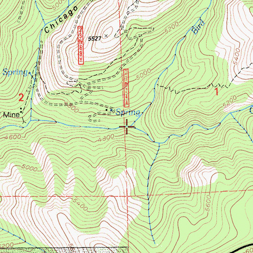 Topographic Map of Bird Creek, CA