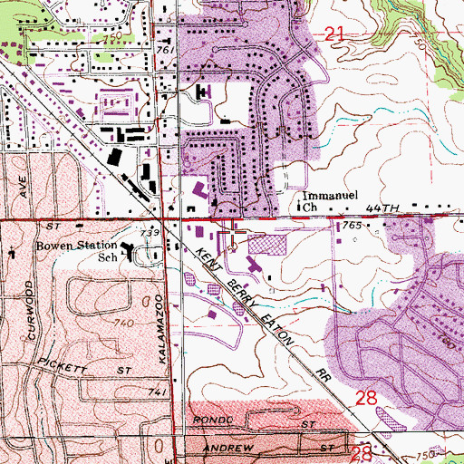 Topographic Map of Word of Faith Christian Center, MI