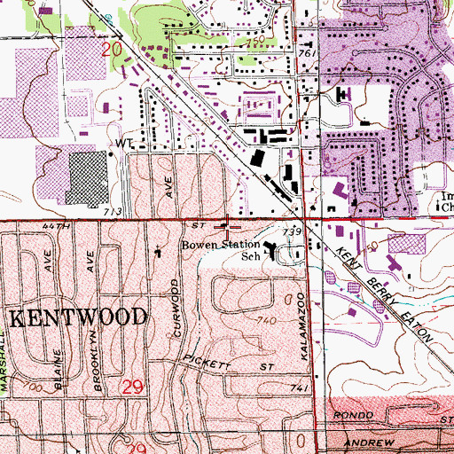 Topographic Map of Faith Baptist Church, MI