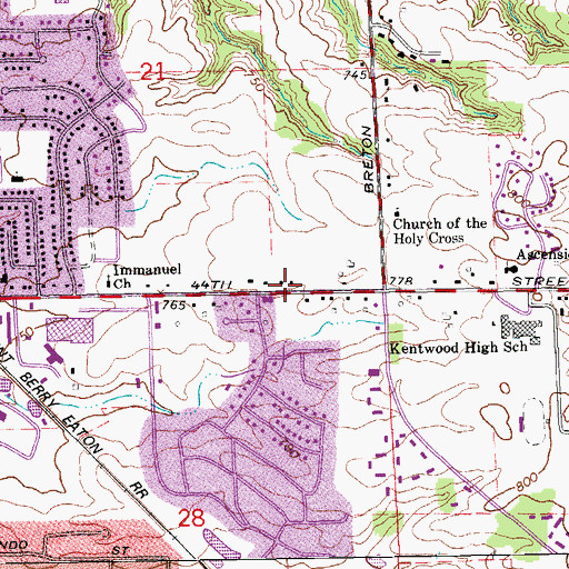 Topographic Map of Metro Health-Southwest Plaza, MI