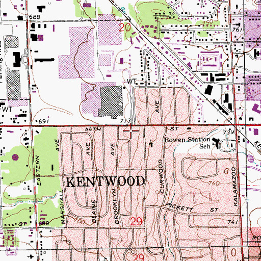 Topographic Map of Grand Valley Health Plan Clinic, MI