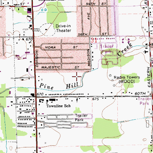 Topographic Map of Brentwood Mobile Village, MI