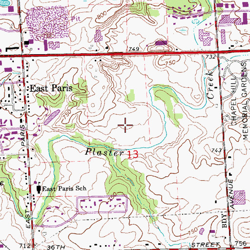 Topographic Map of Brookside Village Mobile Home Park, MI