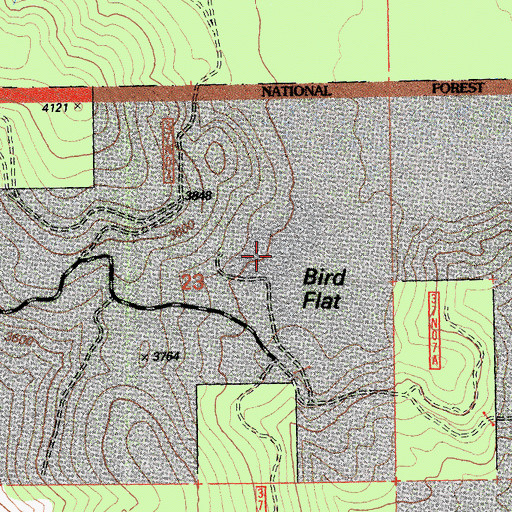 Topographic Map of Bird Flat, CA