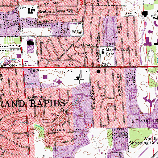 Topographic Map of Saint Paul the Apostle School, MI