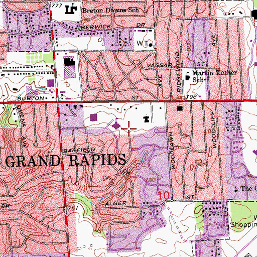 Topographic Map of Ridgemoor Park, MI