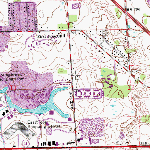 Topographic Map of Ridge Park Charter Academy, MI