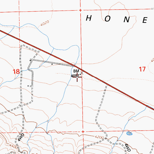 Topographic Map of Bird Flat School, CA
