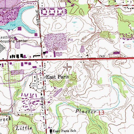 Topographic Map of Kentwood Towne Center Mall, MI