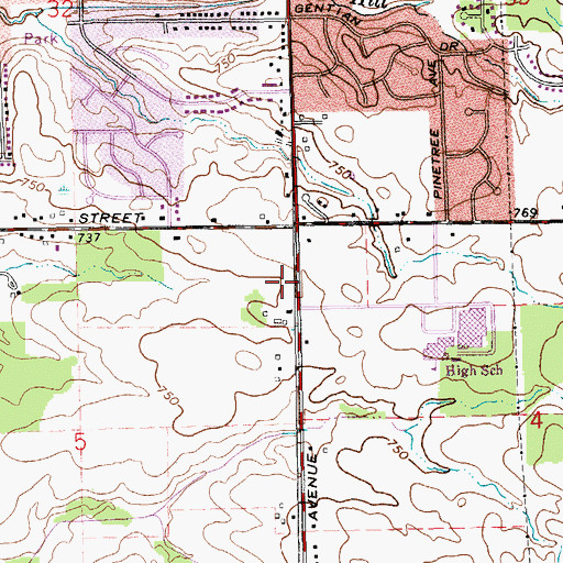 Topographic Map of Clocktower Centre Mall, MI