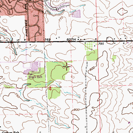 Topographic Map of East Kentwood Freshman Campus, MI