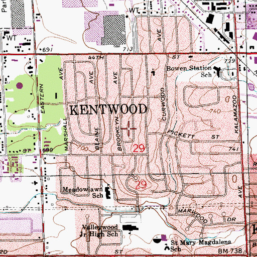 Topographic Map of Linda Park, MI