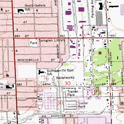 Topographic Map of Burgis Park, MI