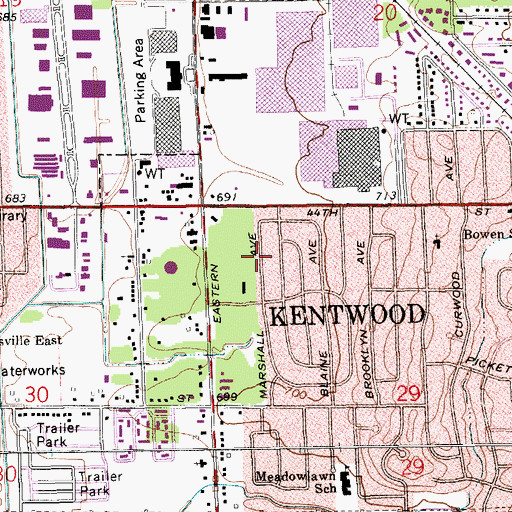 Topographic Map of Summerwood Park, MI