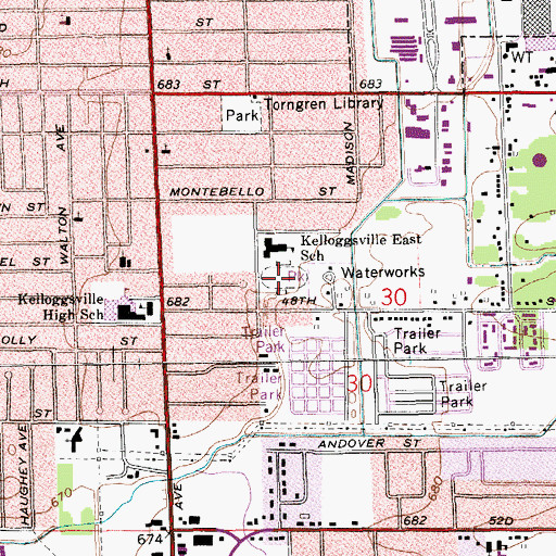 Topographic Map of Veteran's Memorial Park, MI