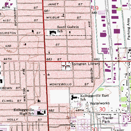 Topographic Map of Home Acres Park, MI