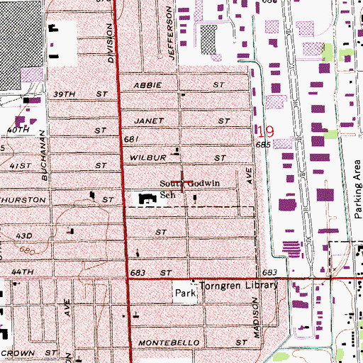 Topographic Map of South Lawn Park, MI