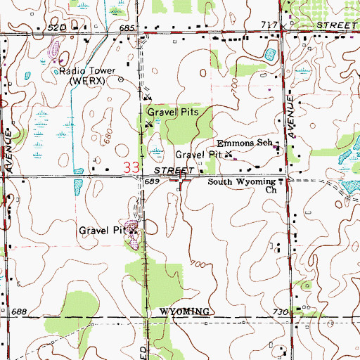 Topographic Map of Church of Jesus Christ of Latter Day Saints, MI