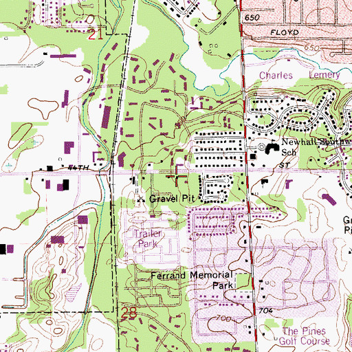 Topographic Map of Wyoming Seventh-Day Adventist Church, MI