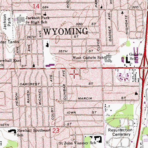 Topographic Map of Wyoming Family Medicine, MI