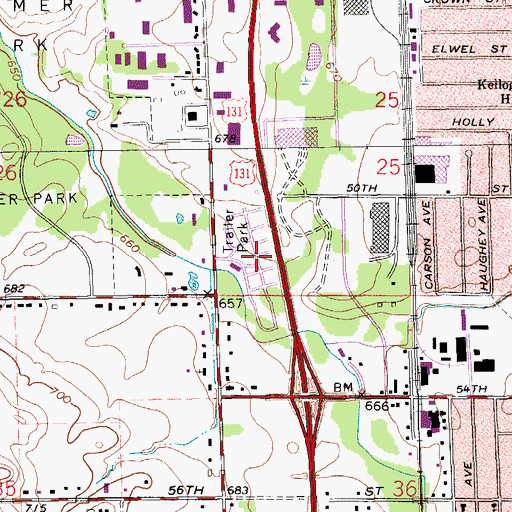 Topographic Map of Creekside Estates Mobile Home Park, MI