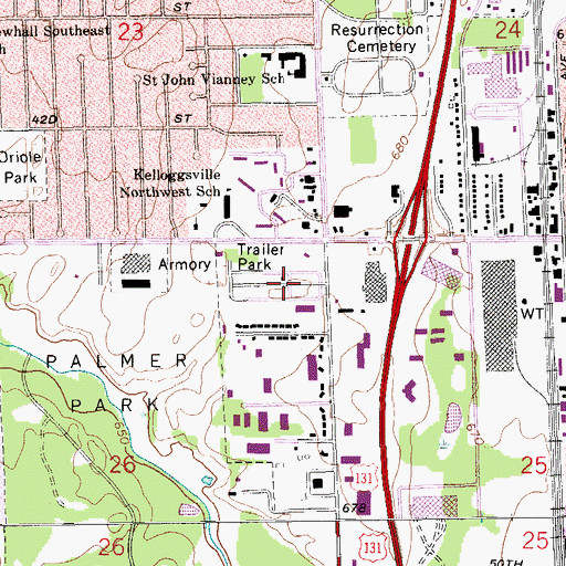 Topographic Map of Country Estates Mobile Home Park, MI