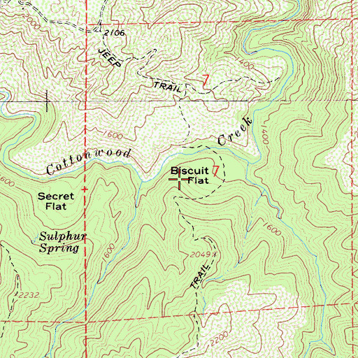 Topographic Map of Biscuit Flat, CA
