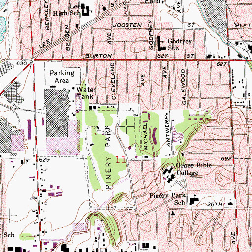 Topographic Map of Wyoming Police Department, MI