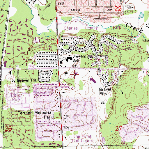 Topographic Map of Tri-Unity Elementary School, MI