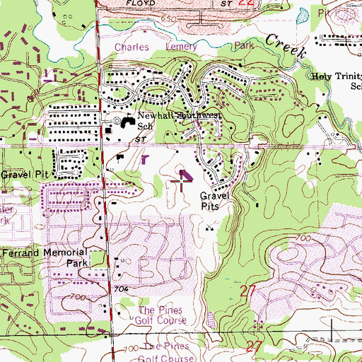 Topographic Map of Tri-Unity Junior and Senior High School, MI