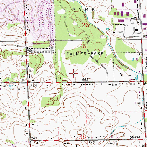 Topographic Map of L E Kaufman Golf Course, MI