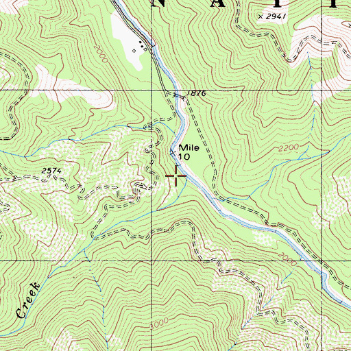 Topographic Map of Bishop Creek, CA