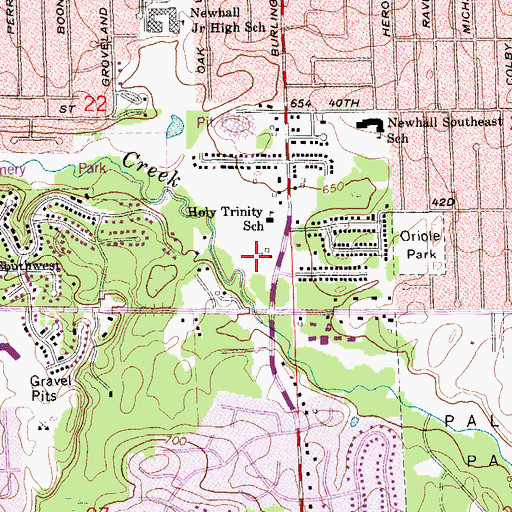 Topographic Map of Buck Creek Nature Preserve, MI