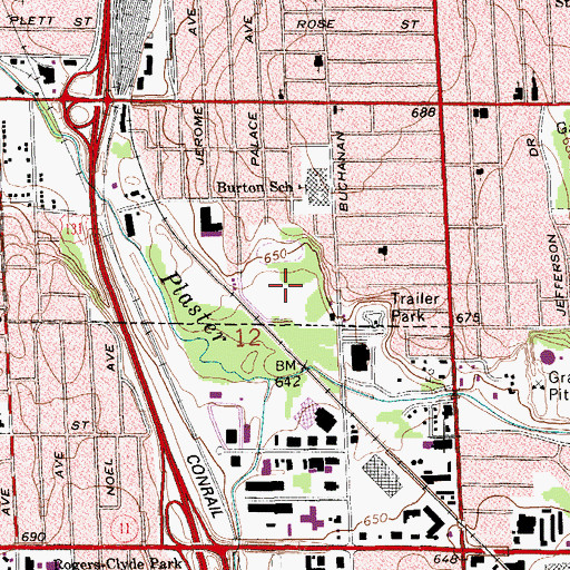 Topographic Map of Plaster Creek Family Park, MI