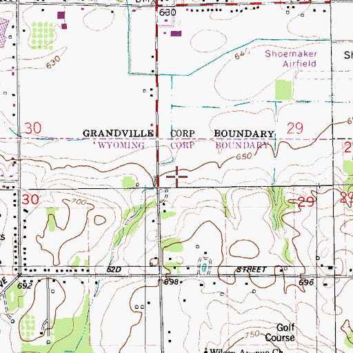 Topographic Map of Rivertown Shopping Center, MI