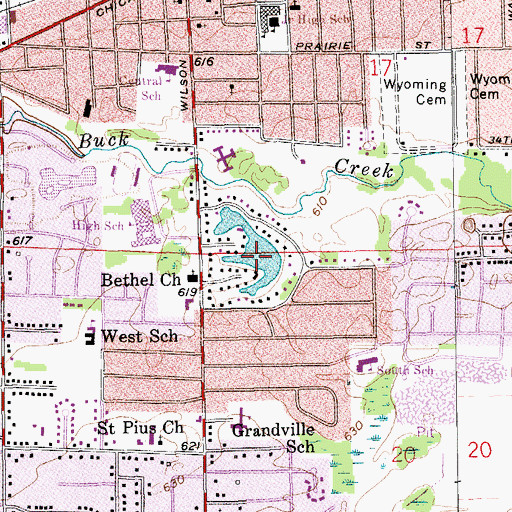 Topographic Map of Big Spring Lake, MI
