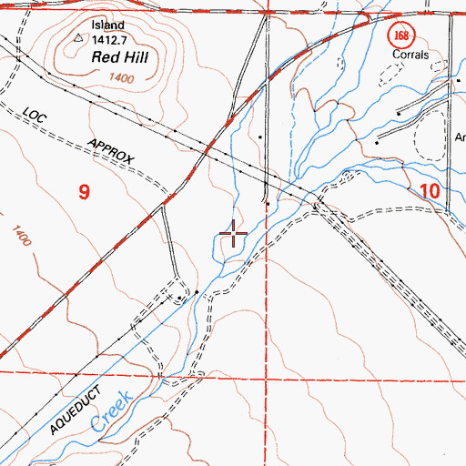 Topographic Map of Bishop Creek, CA
