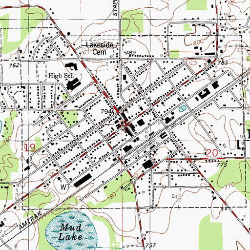 Topographic Map of Decatur Township Hall Historical Marker, MI
