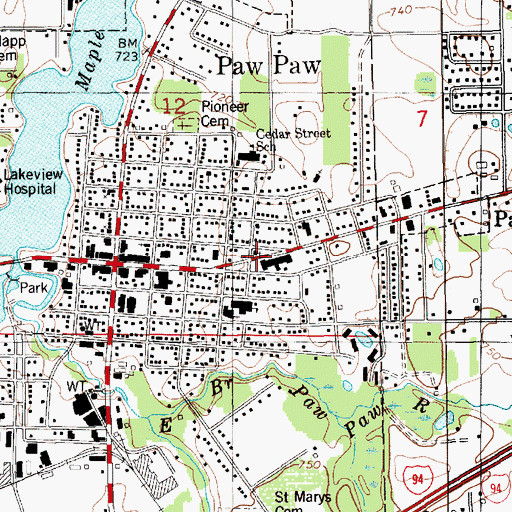 Topographic Map of Reverend Darius Barker Historical Marker, MI